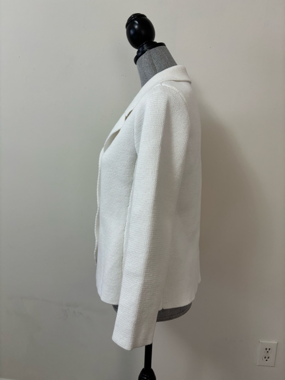 Zara Classic White Knit Women's Blazer Jacket - Picture 6 of 13